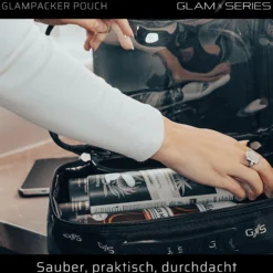 GlamSeries GlamPacker Pouch Taschen Inlay 270 x 165 x 75 mm, PVC-beschichtete Make Up Tasche mit transparentem Deckel