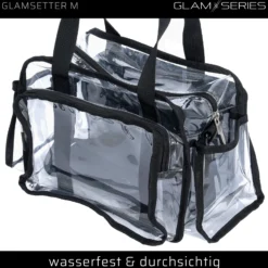 GlamSeries GlamSetter M Kosmetiktasche 230 x 120 x 180 mm, transparenter Make up Organizer mit flexiblen Trageoptionen