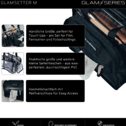 GlamSeries GlamSetter M Kosmetiktasche 230 x 120 x 180 mm, transparenter Make up Organizer mit flexiblen Trageoptionen