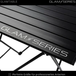 GlamSeries GlamTable Schminktisch klappbar, Frisiertisch bis 20 kg, Make Up Tisch mit Transporttasche, Kosmetiktisch für Visagisten, Friseure, Tättowierer