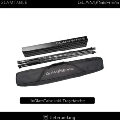 GlamSeries GlamTable Schminktisch klappbar, Frisiertisch bis 20 kg, Make Up Tisch mit Transporttasche, Kosmetiktisch für Visagisten, Friseure, Tättowierer