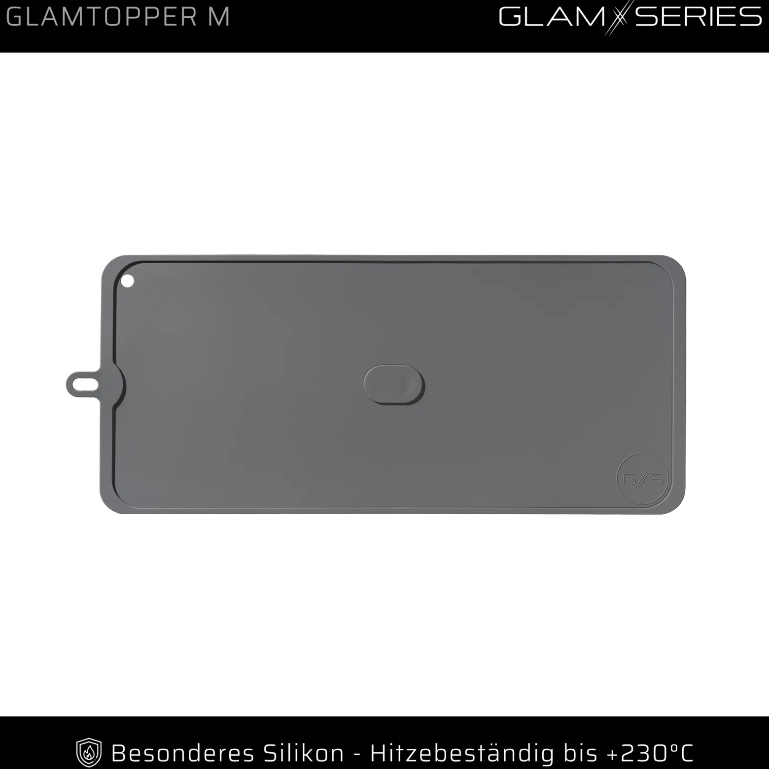 GlamSeries GlamTopper M hitzebeständige Silikonmatte 20 x 45 x 0,5 cm für Make up und Hot Tools wie Glätteisen