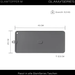 GlamSeries GlamTopper M hitzebeständige Silikonmatte 20 x 45 x 0,5 cm für Make up und Hot Tools wie Glätteisen