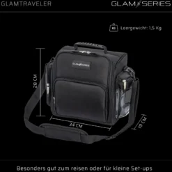 GlamSeries GlamTraveler Kosmetiktasche, Schminktasche mit 3 Pouches, Kosmetikbeutel kombinierbar mit Buckle, Beauty Bag für Make Up Artists, Friseure