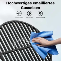 Gusseisen Grillrost rund 54,5 cm massiv für Kugelgrill und Rundgrill