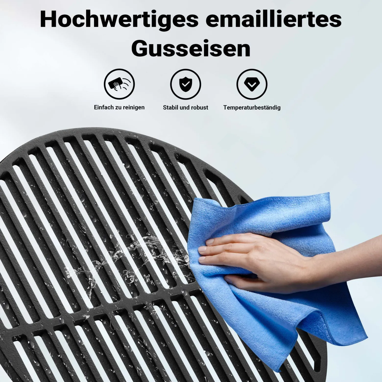 Gusseisen Grillrost rund 54,5 cm massiv für Kugelgrill und Rundgrill