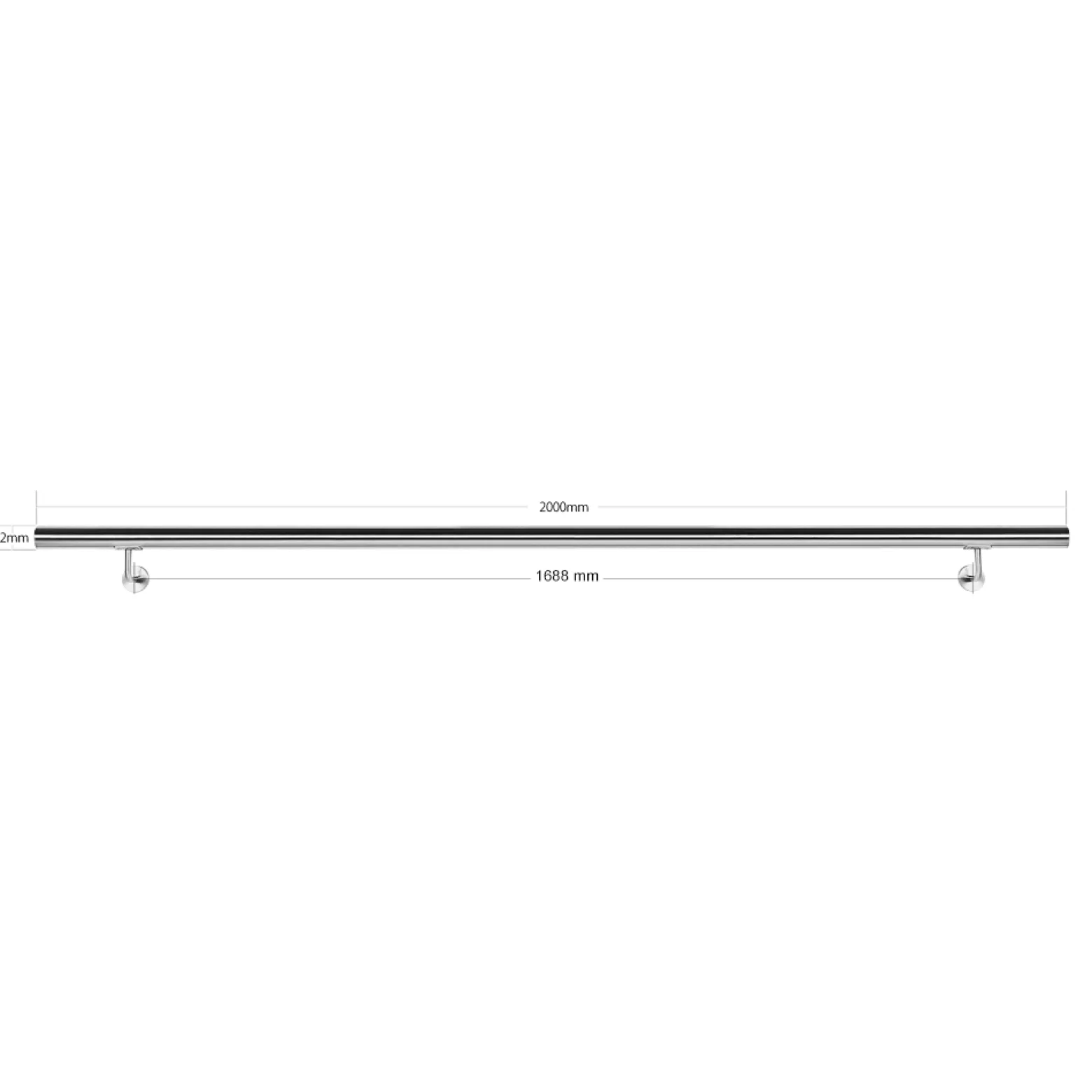 Handlaufset Wandhalter Handlauf 200cm Halter Treppe Haltegriff Edelstahl V2A