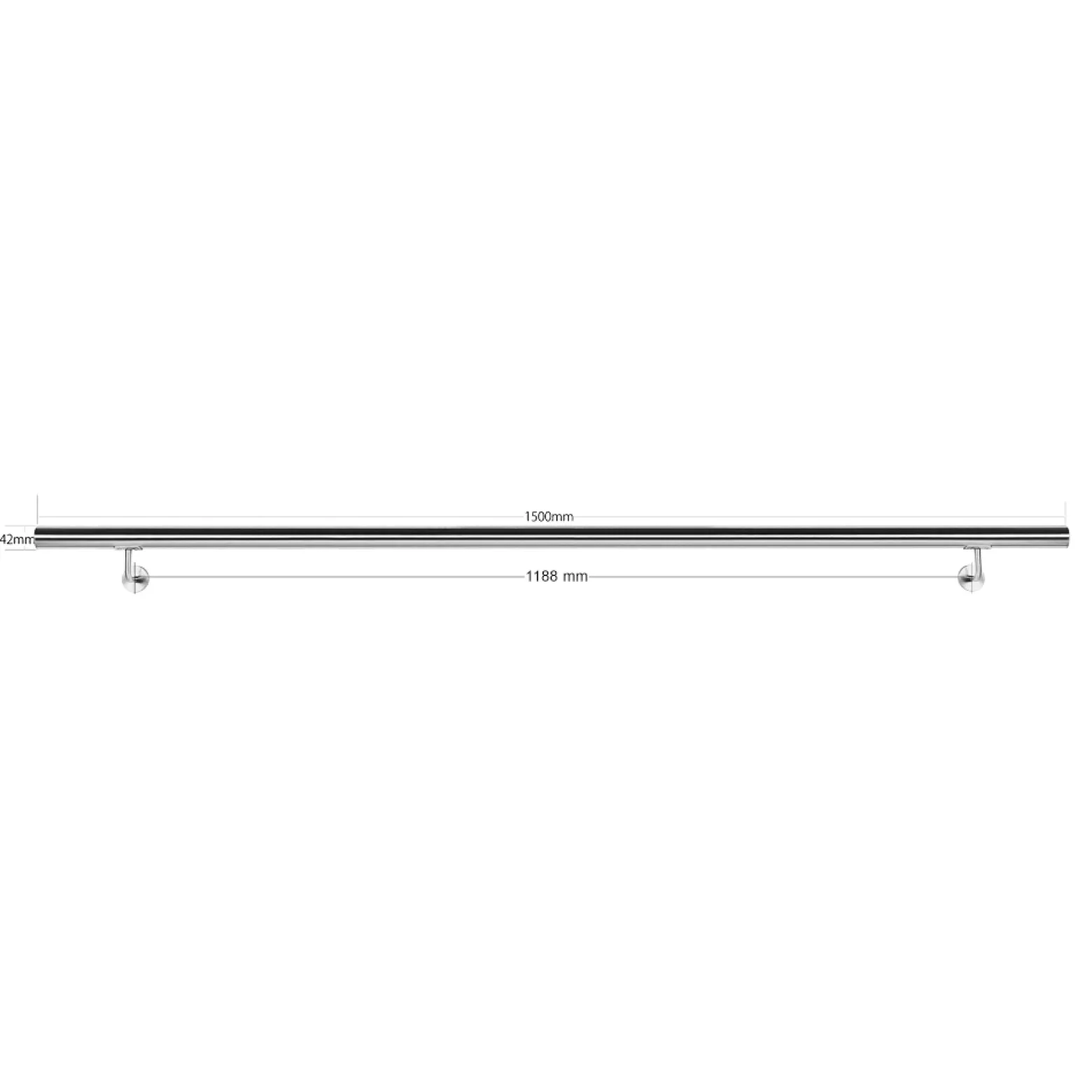 Handlaufset Wandhalter Handlauf 150cm Halter Treppe Haltegriff Edelstahl V2A