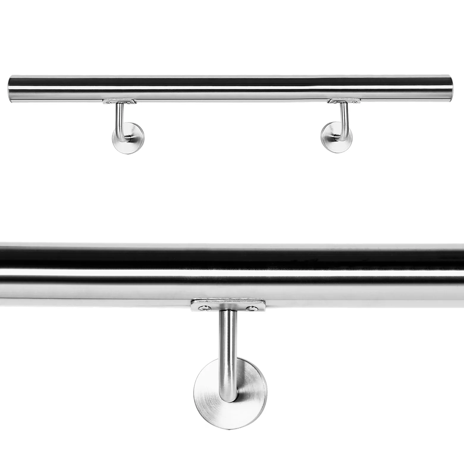 Handlaufset Wandhalter Handlauf 100cm Halter Treppe Haltegriff Edelstahl V2A