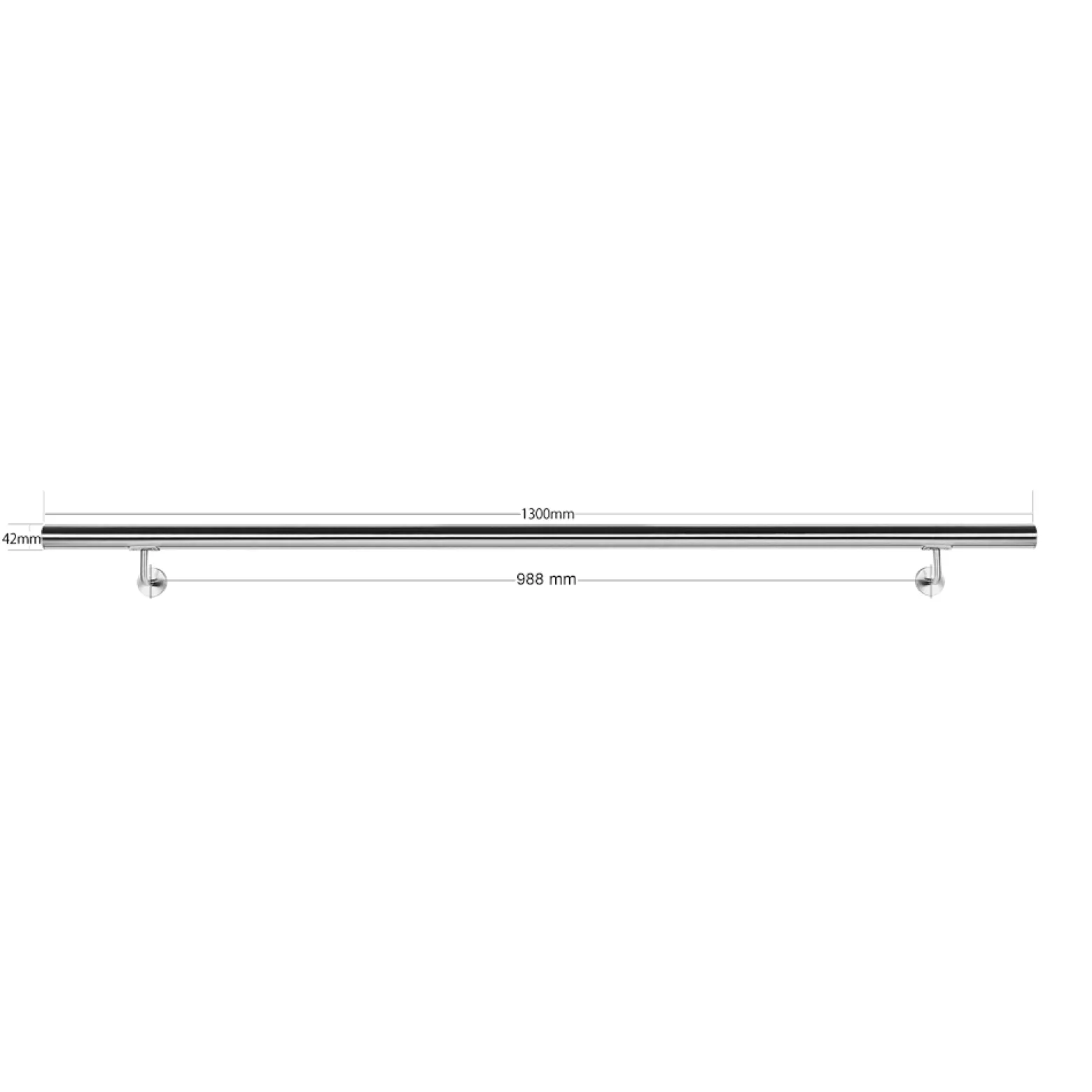 Handlaufset Wandhalter Handlauf 130cm Halter Treppe Haltegriff Edelstahl V2A