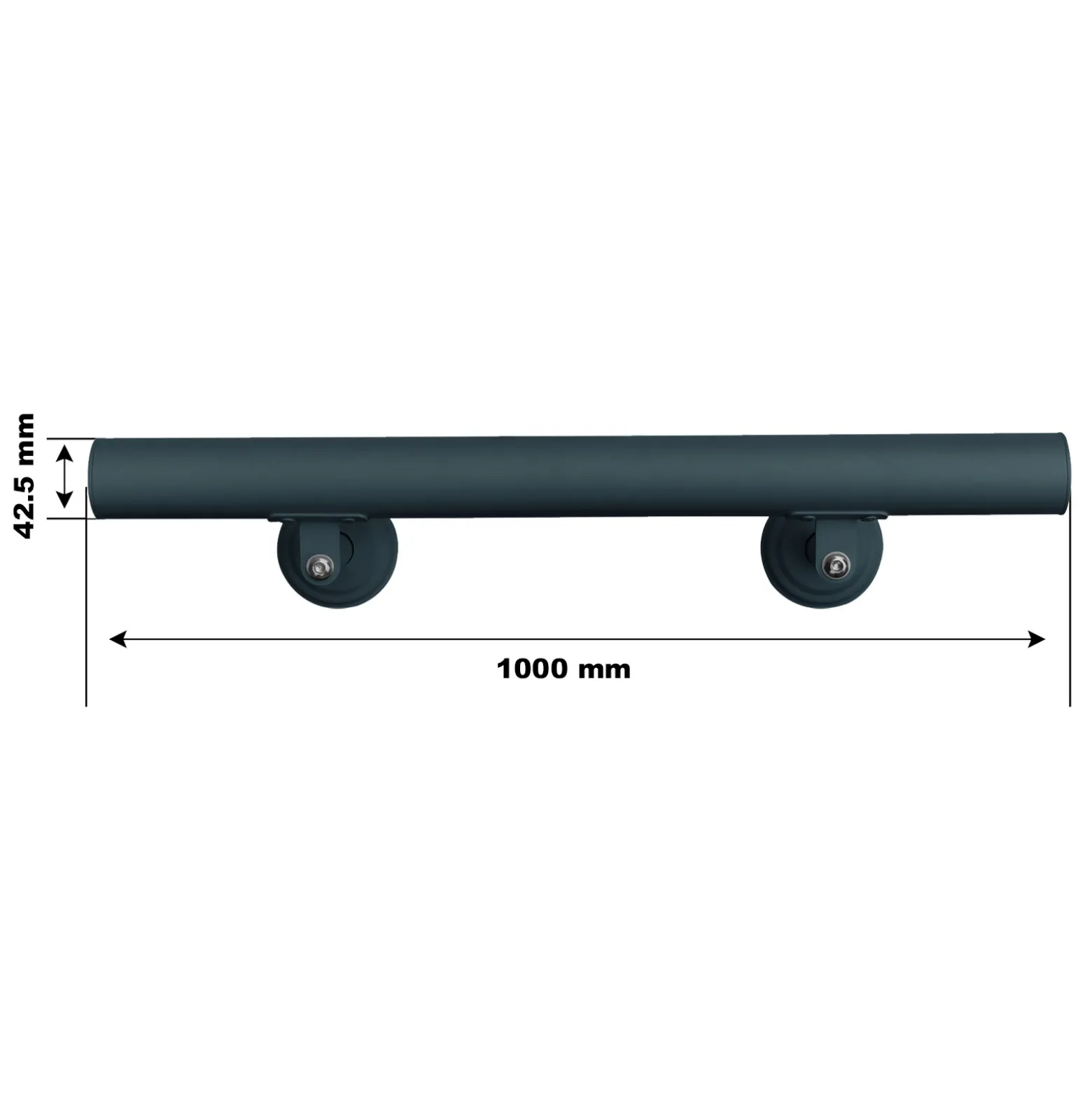 Handlauf Treppe 100cm, Handlaufset Edelstahl, Haltegriff Treppe, Wandhalter, Anthrazit