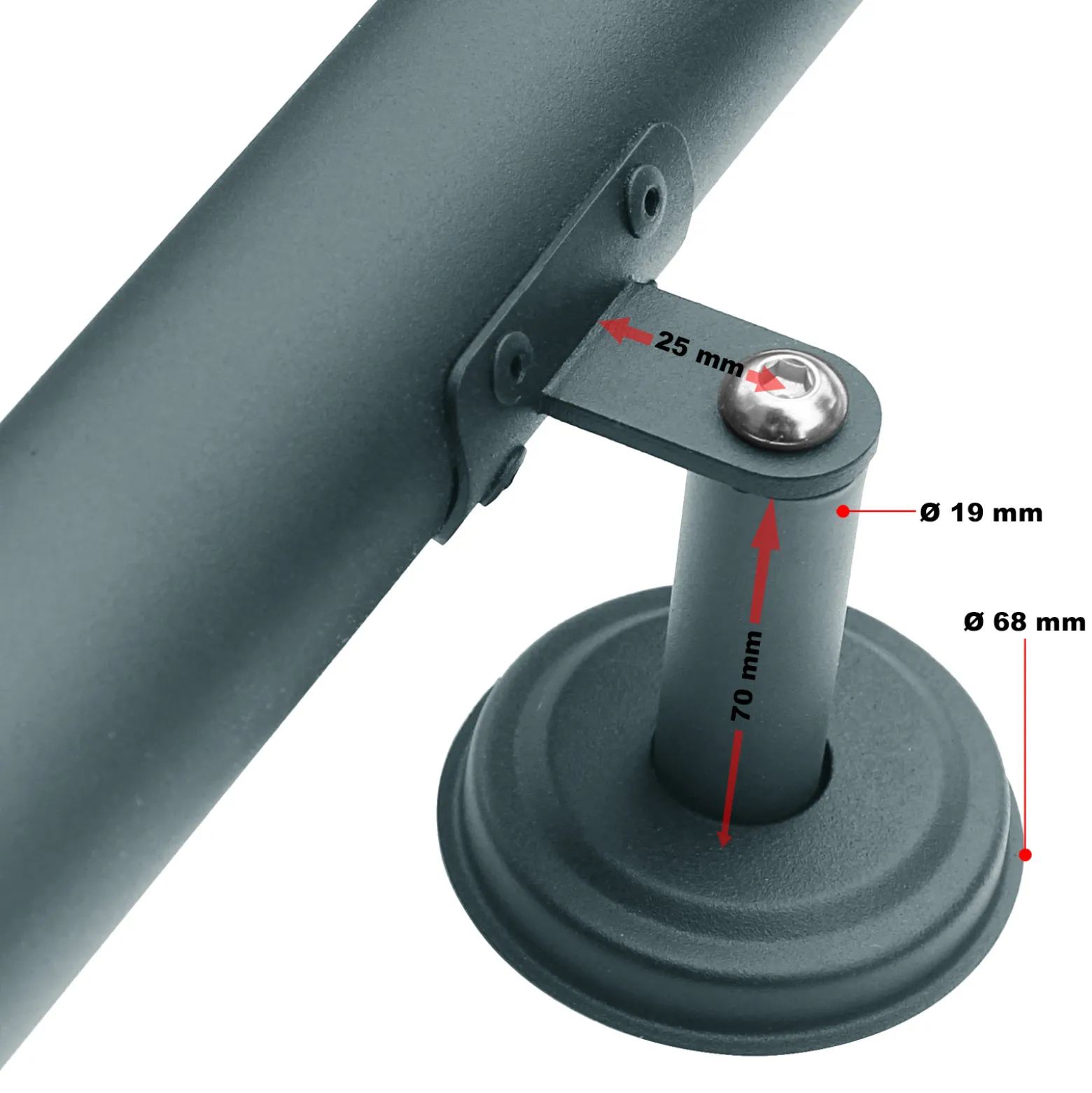 Handlauf Treppe 100cm, Handlaufset Edelstahl, Haltegriff Treppe, Wandhalter, Anthrazit