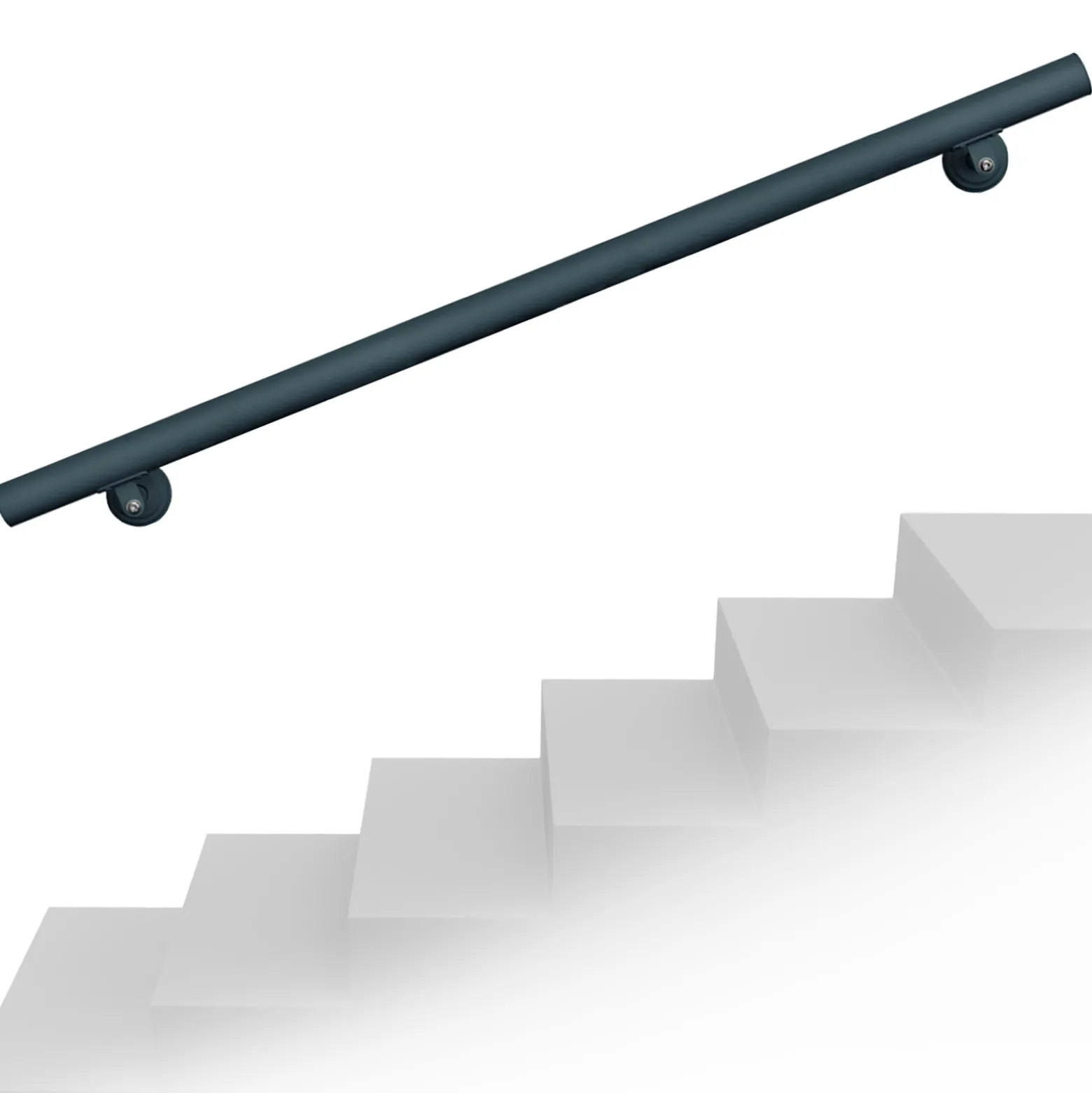Handlauf Treppe 100cm, Handlaufset Edelstahl, Haltegriff Treppe, Wandhalter, Anthrazit