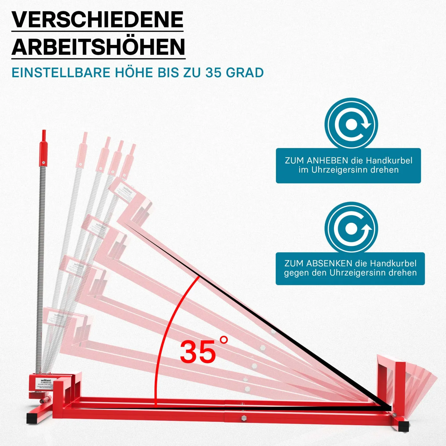 Hebevorrichtung Aufsitzmäher bis 400 kg inkl. Adapter, Heber für Rasentraktor bis 35° Neigung