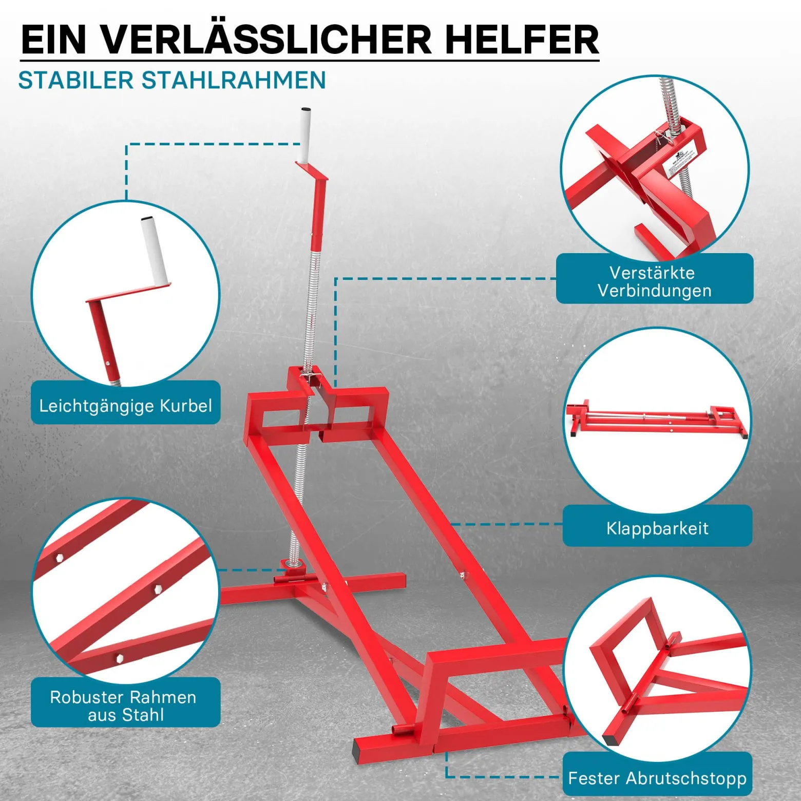 Hebevorrichtung Aufsitzmäher-, Rasentraktor-Heber 115x50x20cm max. 250kg stufenlos verstellbar