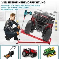 Hebevorrichtung Aufsitzmäher bis 250 kg inkl. Adapter, Heber für Rasentraktor bis 35° Neigung