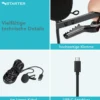 Instarter Lavalier Loop Clip Ansteckmikrofon - 360 Grad Klangaufnahme - mit USB-C Anschluss, 6 m Kabel, Windschutz, Tasche, Klemme - klarer Sound - für Kamera, Smartphone, Tablet, PC
