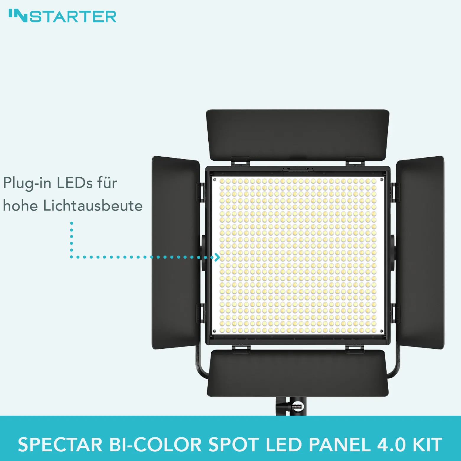 Instarter LED Videoleuchte mit Stativ, 50 W Videoleuchte mit App, Kamera Beleuchtung 360° drehbar, Videolicht für warmes & kaltes Licht Bi-Color