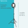 Instarter LED Videoleuchte 60 W mit Lampenstativ, Videolicht mit 360° RGB-Spektrum, Studioleuchte mit App-Steuerung, Video-Beleuchtung Bi-Color