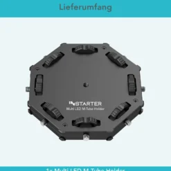 Instarter Multi LED M-Tube Holder achteckige Halterung aus Aluminium für bis zu 8 RGB LED Tubes mit 1/4 Zoll Gewinde