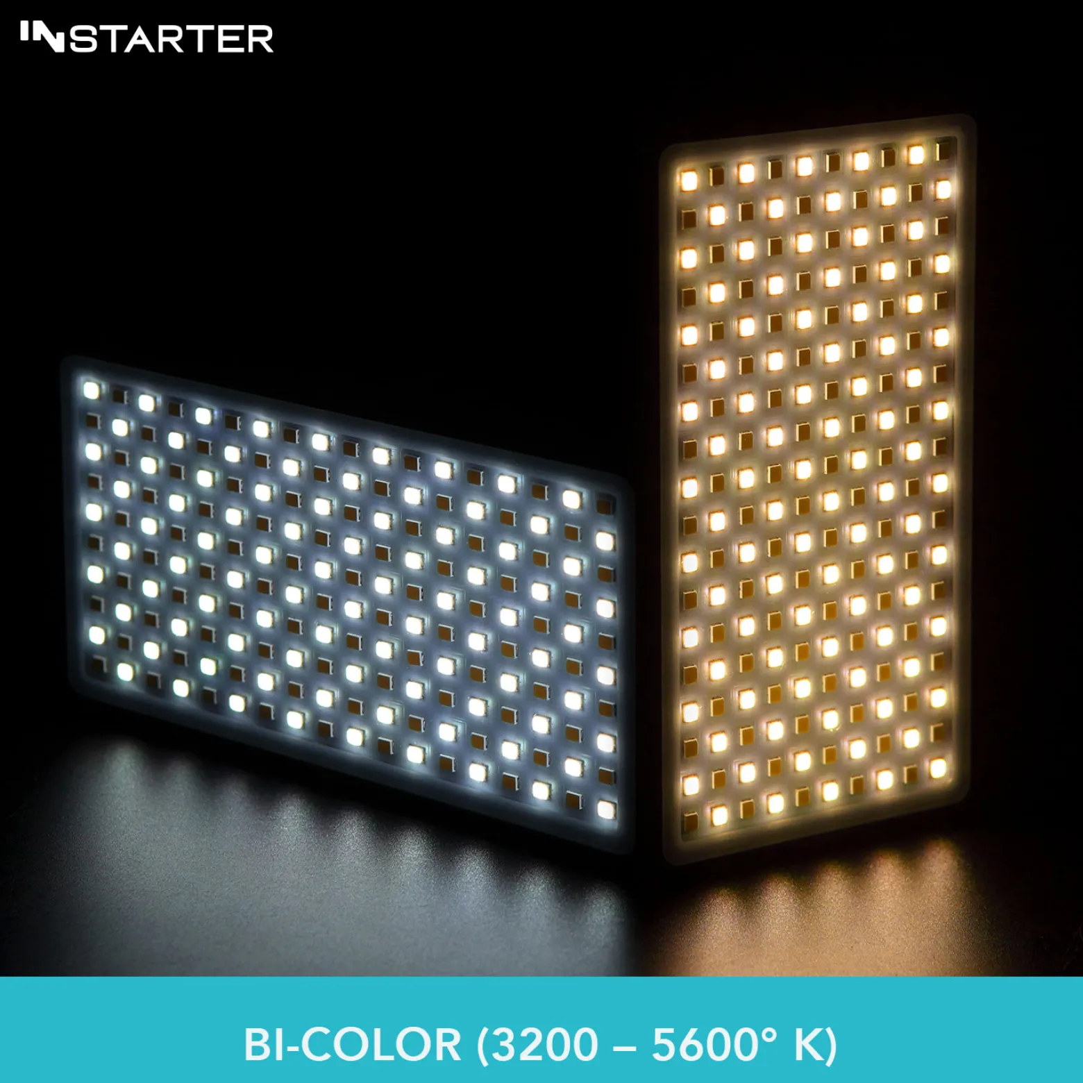 Instarter Spectar LED Videoleuchte, Kamera Beleuchtung mit Bi-Color im Pocket-Format, 12 W Videolicht mit Diffusor, Studiolicht mit Powerbank-Funktion