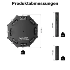 Instarter Spectar RGB LED Stab + Halterung 4er Set kreative Videoleuchten 10 W Bi Color RGB mit Magnetfunktion und Multi Tube Holder