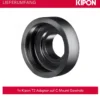 Kipon Objektiv Adapter für T2-Gewinde auf C-Mount-Anschluss, Objektivadapter für Foto und Überwachung, einfache Montage, praktisches Kamera Zubehör