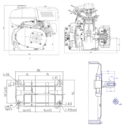 LIFAN 168 Benzinmotor 4,8 kW 6,5 PS 196 ccm mit Ölbadkupplung und Reduktionsgetriebe 2:1 Kartmotor