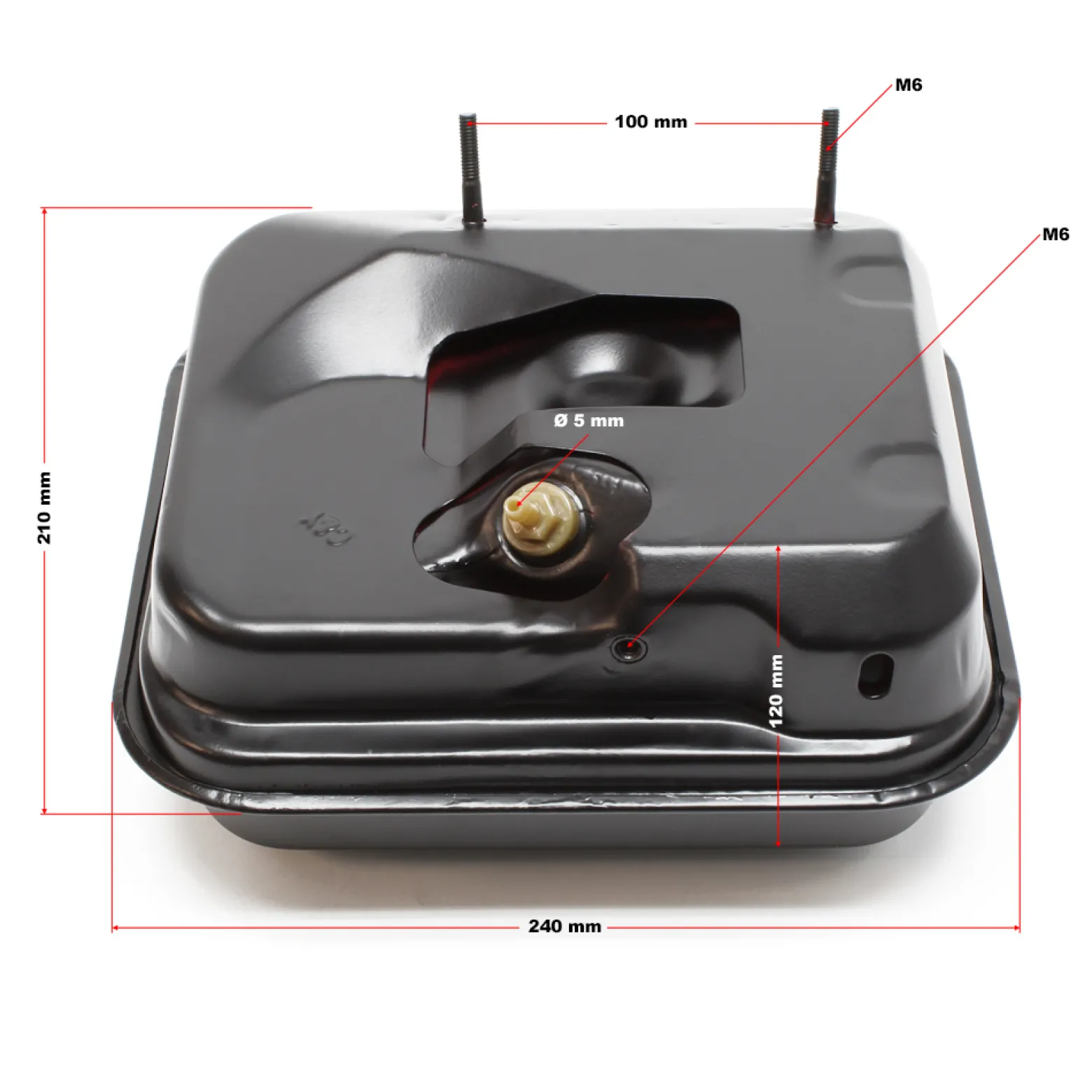 LIFAN Ersatzteil für 6,5 PS Benzinmotor Benzintank schwarz 3,6 l, leistungsstarker 4-Takt Motor, Benzin Motor Hubraum 196 ccm E10 kompatibel