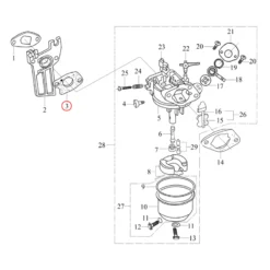 LIFAN Ersatzteil für 6,5 PS Benzinmotor Vergaserdichtung, leistungsstarker 4-Takt Motor, Benzin Motor Hubraum 196 ccm E10 kompatibel
