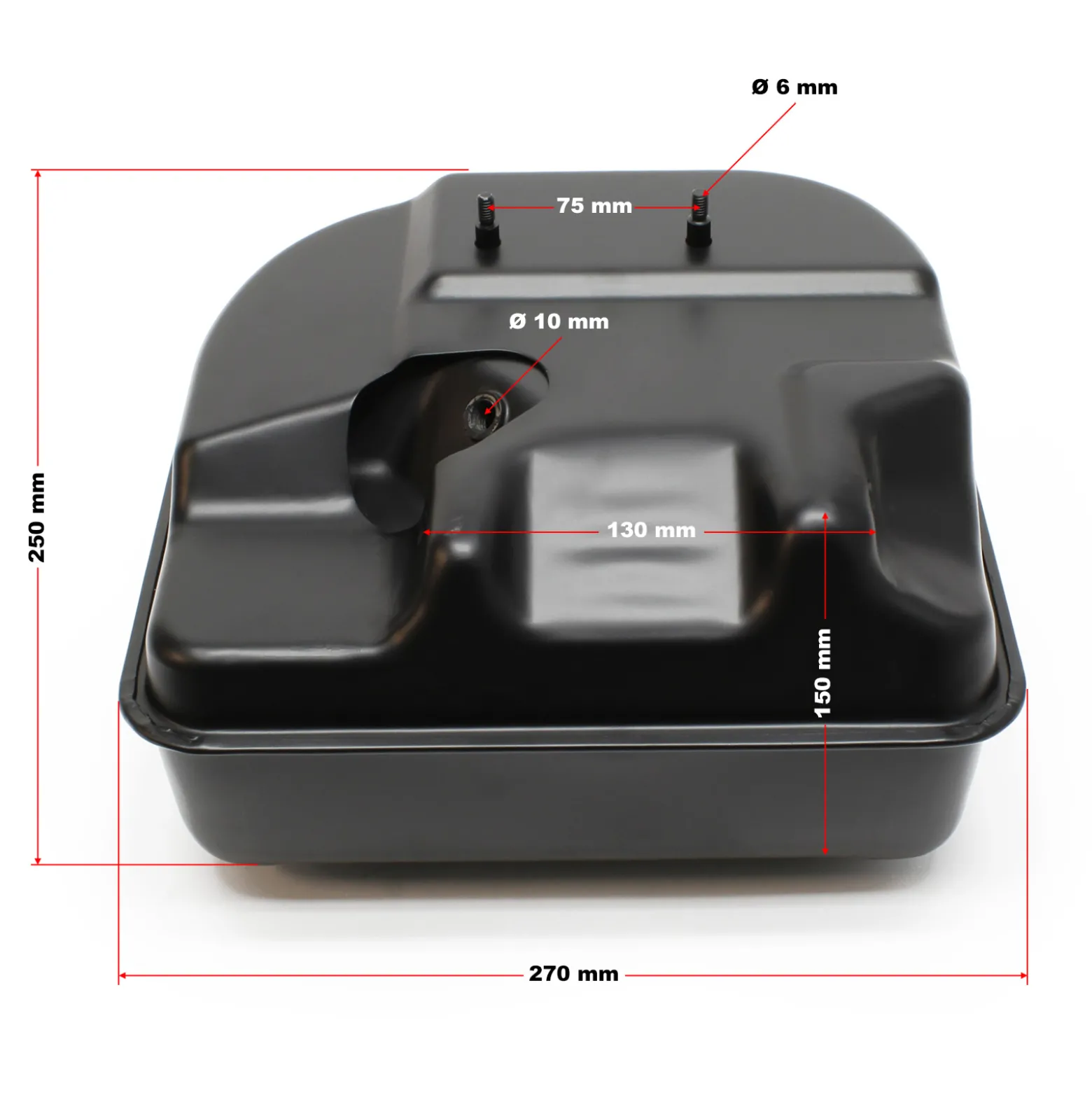 LIFAN Ersatzteil für 9 PS Benzinmotor Benzintank schwarz 6 l, leistungsstarker 4-Takt Motor, Benzin Motor luftgekühlt, Go-Kart Motor E10 kompatibel
