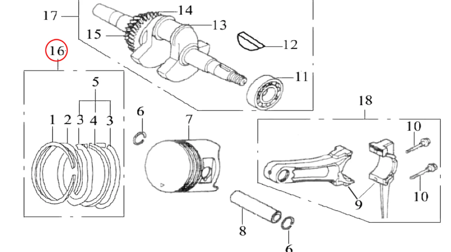 LIFAN Ersatzteil für 13 PS Benzinmotor Dichtungssatz, Ersatzteil für 9,5 kW Benzin Motor, Go Kart Motor E10 kompatibel