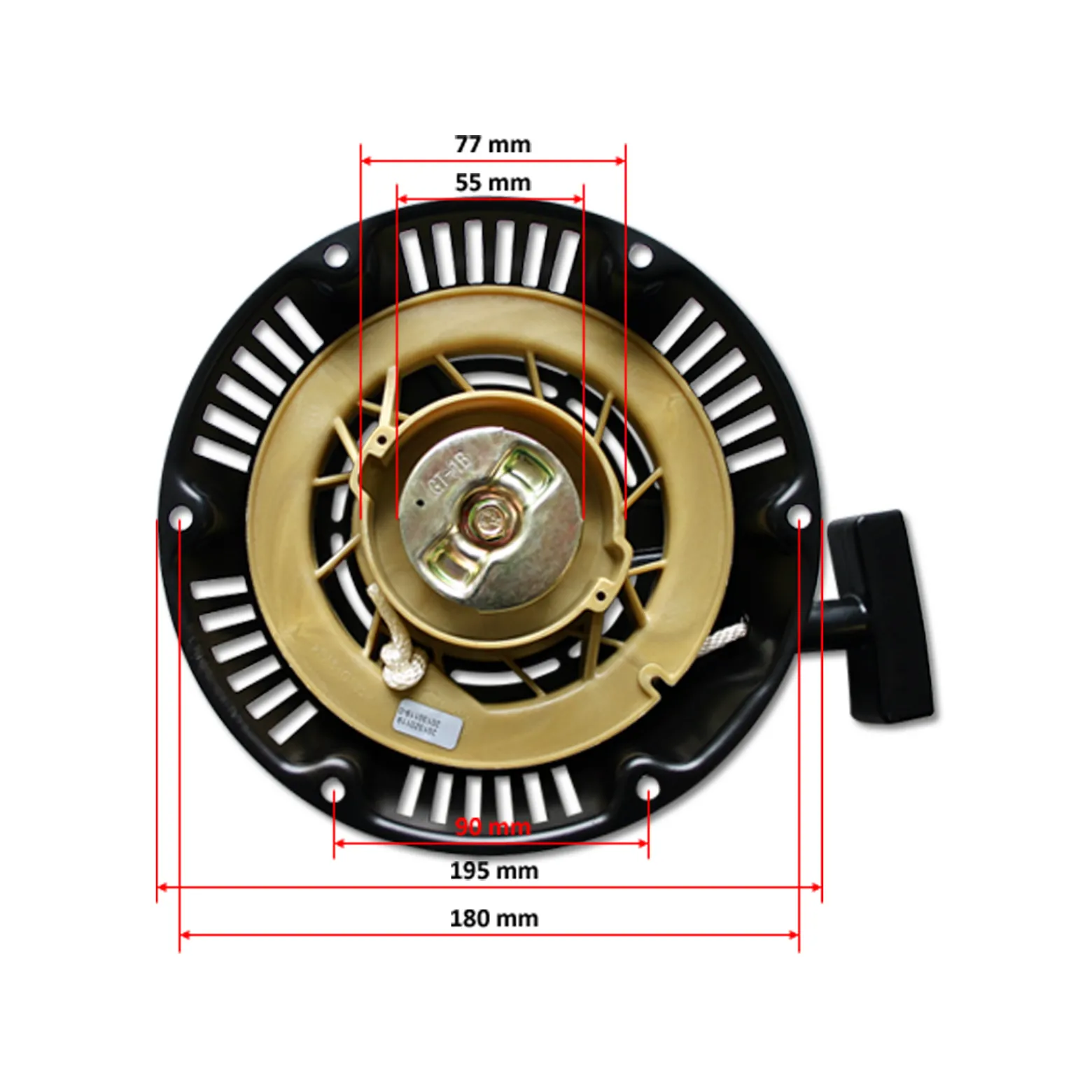LIFAN Ersatzteil für 9 PS Benzinmotor Handstarter, Seilstarter für 4-Takt Motor, Benzin Motor luftgekühlt, Go-Kart Motor E10 kompatibel
