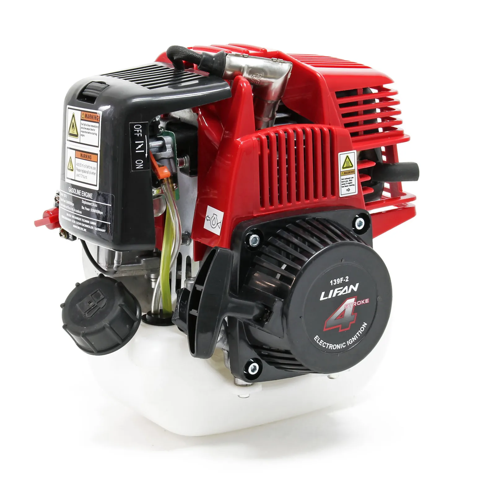 LIFAN 139F-2 Benzinmotor mit Seilzug und 1,2PS für Kettensägen, Laubbläser, Rasentrimmer & Erdbohrer