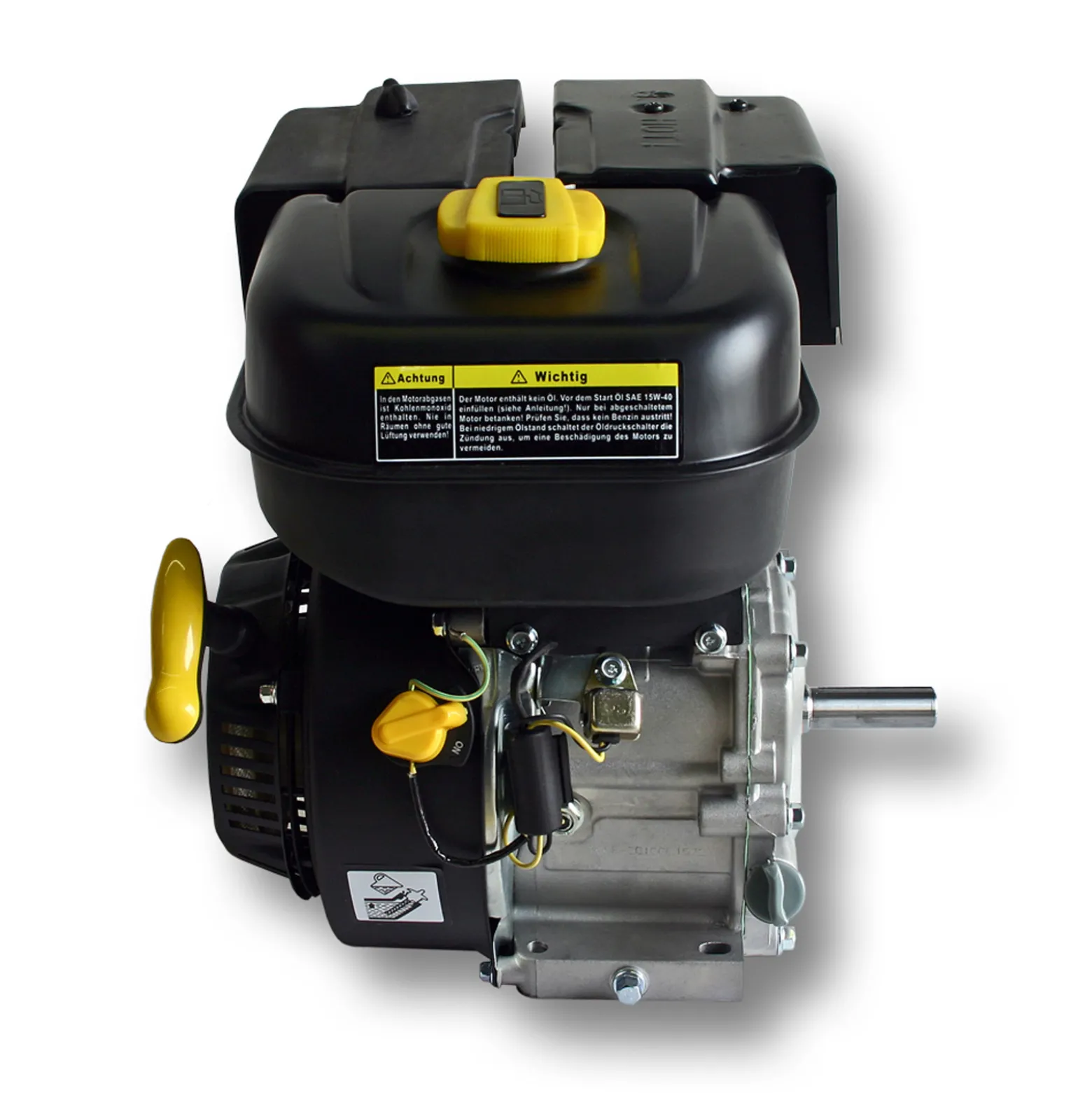 LIFAN 168 Handstart Benzinmotor mit 6,5 PS Einzylinder für Kleinmaschinen & Karts, luftgekühlter 4-Takt Motor mit 19,05 mm Kurbelwelle, OHV-Ventilsteuerung & 196 cc Hubraum