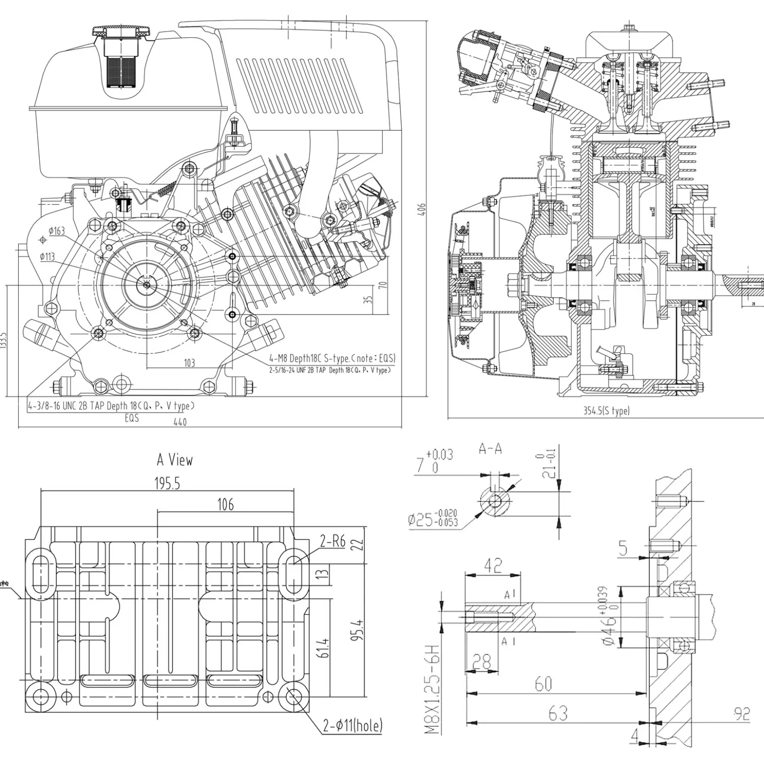 LIFAN 177 Handstart Benzinmotor mit 9 PS Einzylinder für Kleinmaschinen & Karts, luftgekühlter 4-Takt Motor mit 25 mm Kurbelwelle, OHV-Ventilsteuerung & 270 cc Hubraum