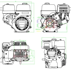 LIFAN KP460 Benzinmotor mit 15,6 PS Einzylinder für Rüttelplatten und Baumaschinen, luftgekühlter 4-Takt Motor mit 25 mm Kurbelwelle, OHV-Ventilsteuerung & 459 cc Hubraum