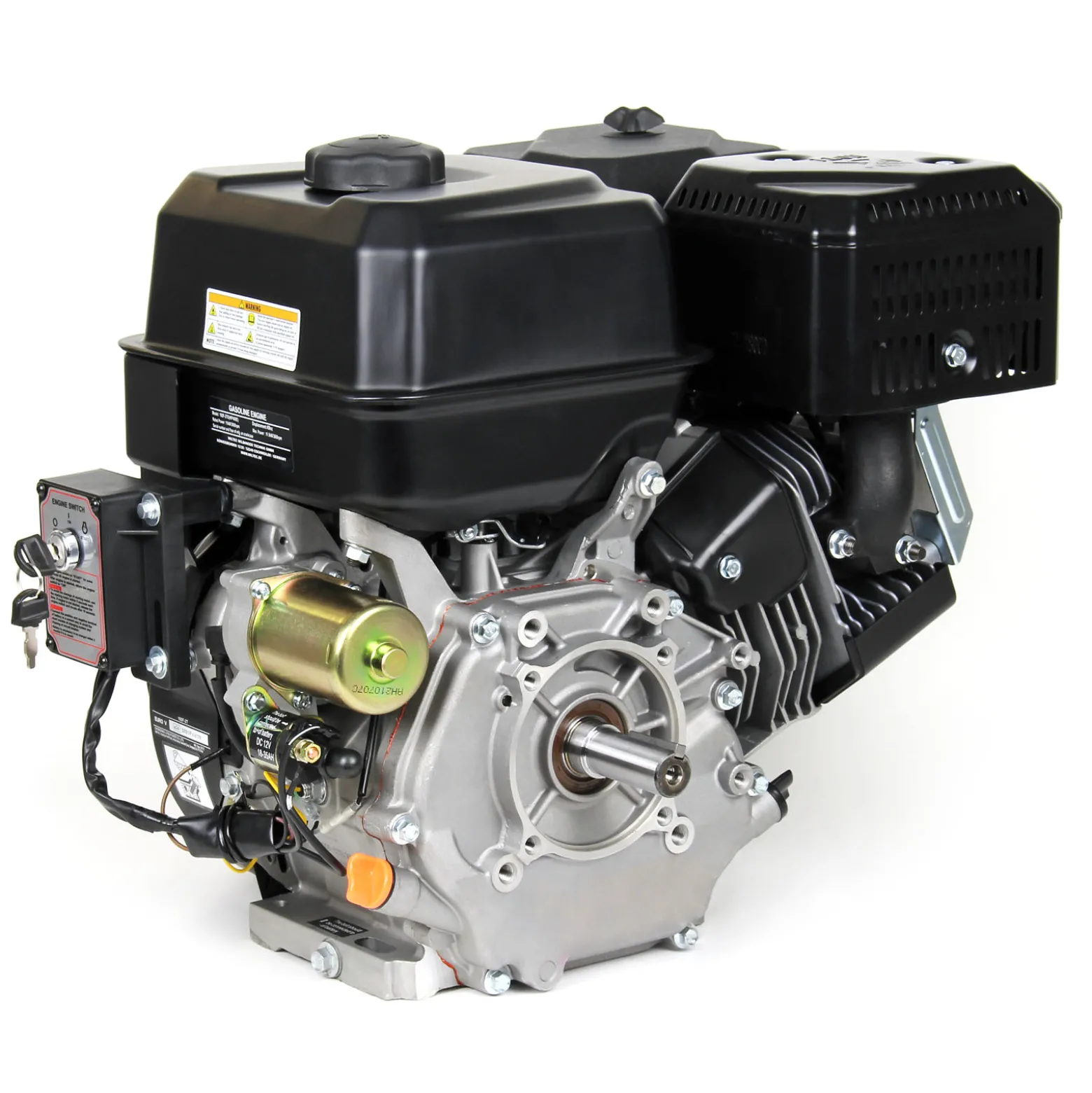 LIFAN KP460E E-Start Benzinmotor mit 15,6 PS Einzylinder für Rüttelplatten und Baumaschinen, luftgekühlter 4-Takt Motor mit 25,4 mm Kurbelwelle, OHV-Ventilsteuerung & 459 cc Hubraum