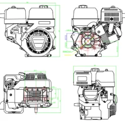 LIFAN KP460E E-Start Benzinmotor mit 16,3 PS Einzylinder für Rüttelplatten und Baumaschinen, luftgekühlter 4-Takt Motor mit 25 mm Kurbelwelle, OHV-Ventilsteuerung & 459 cc Hubraum
