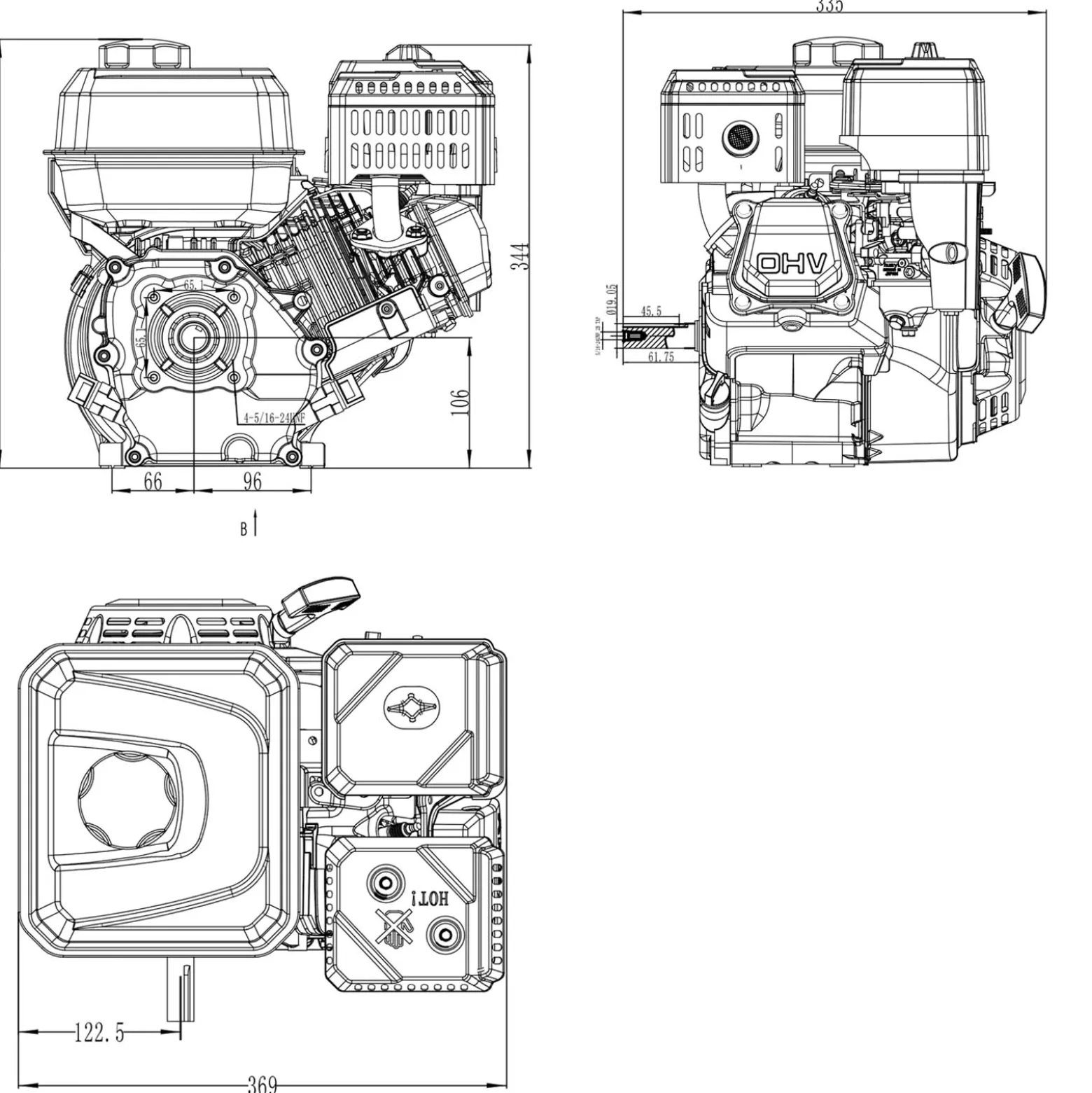 LIFAN KP230E E-Start Benzinmotor mit 6,5 PS Einzylinder für Rüttelplatten und Baumaschinen, luftgekühlter 4-Takt Motor mit 19,05 mm Kurbelwelle, OHV-Ventilsteuerung & 223 cc Hubraum