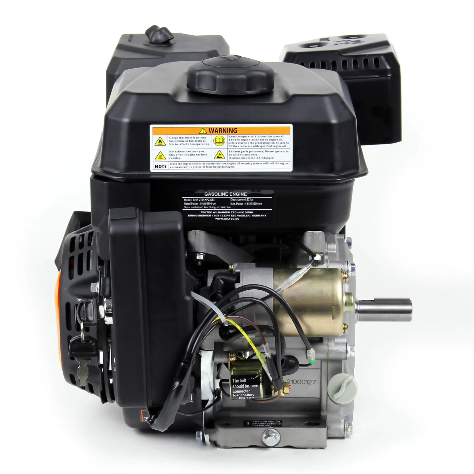 LIFAN KP230E E-Start Benzinmotor mit 6,5 PS Einzylinder für Rüttelplatten und Baumaschinen, luftgekühlter 4-Takt Motor mit 19,05 mm Kurbelwelle, OHV-Ventilsteuerung & 223 cc Hubraum