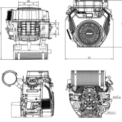 LIFAN 2V80F 25mm E-Start Benzinmotor Zweizylinder mit 16kW 3600U/min für Traktoren und Bagger