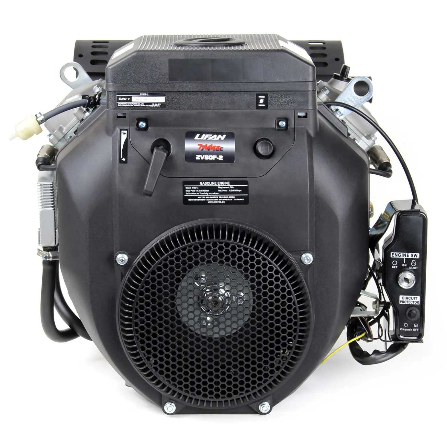 LIFAN 2V80F 25mm E-Start Benzinmotor Zweizylinder mit 16kW 3600U/min für Traktoren und Bagger