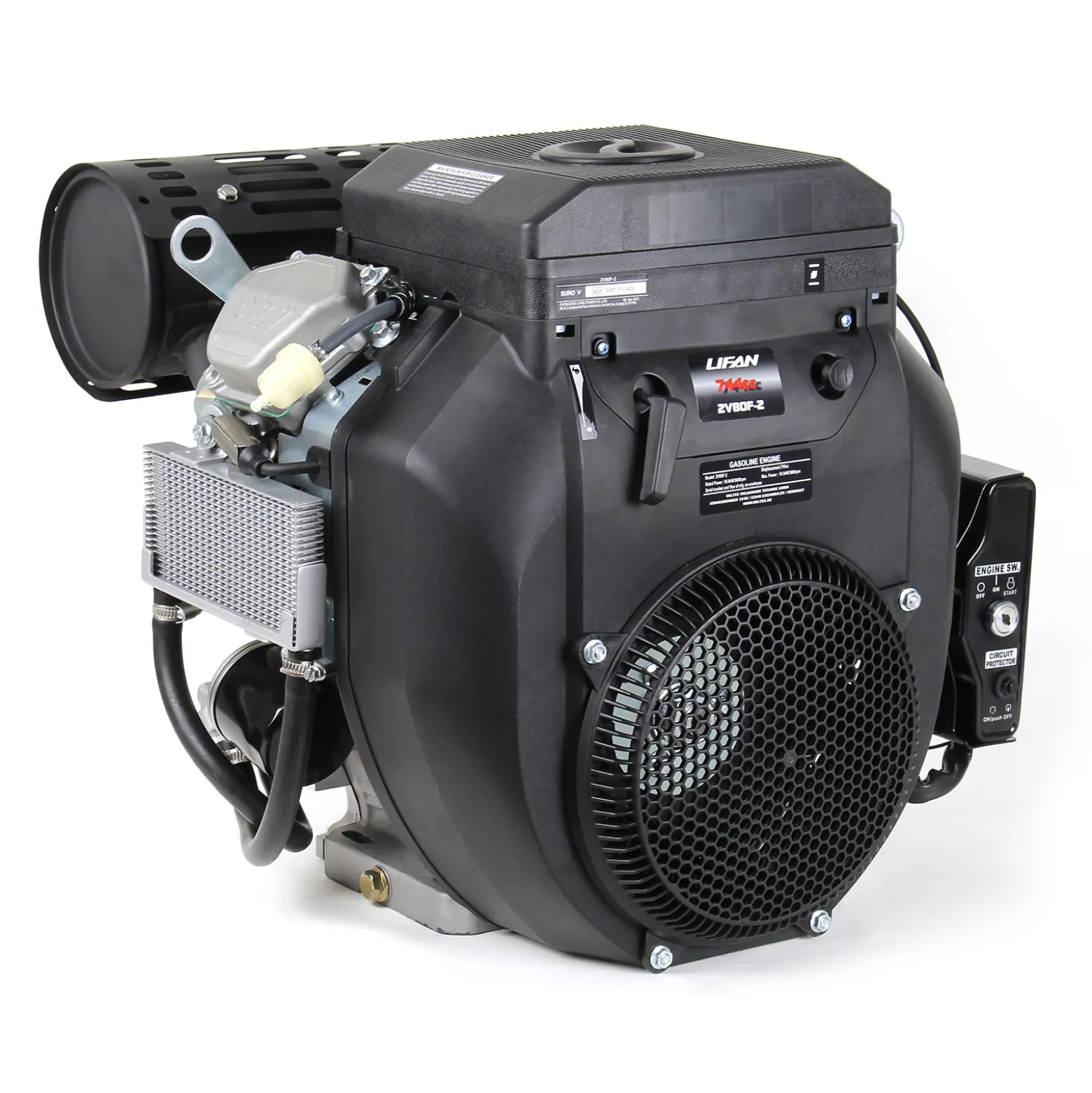 LIFAN 2V80F 25mm E-Start Benzinmotor Zweizylinder mit 16kW 3600U/min für Traktoren und Bagger