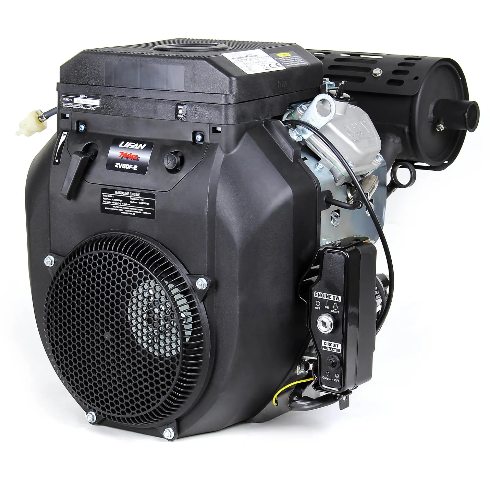 LIFAN 2V80F 25mm E-Start Benzinmotor Zweizylinder mit 16kW 3600U/min für Traktoren und Bagger