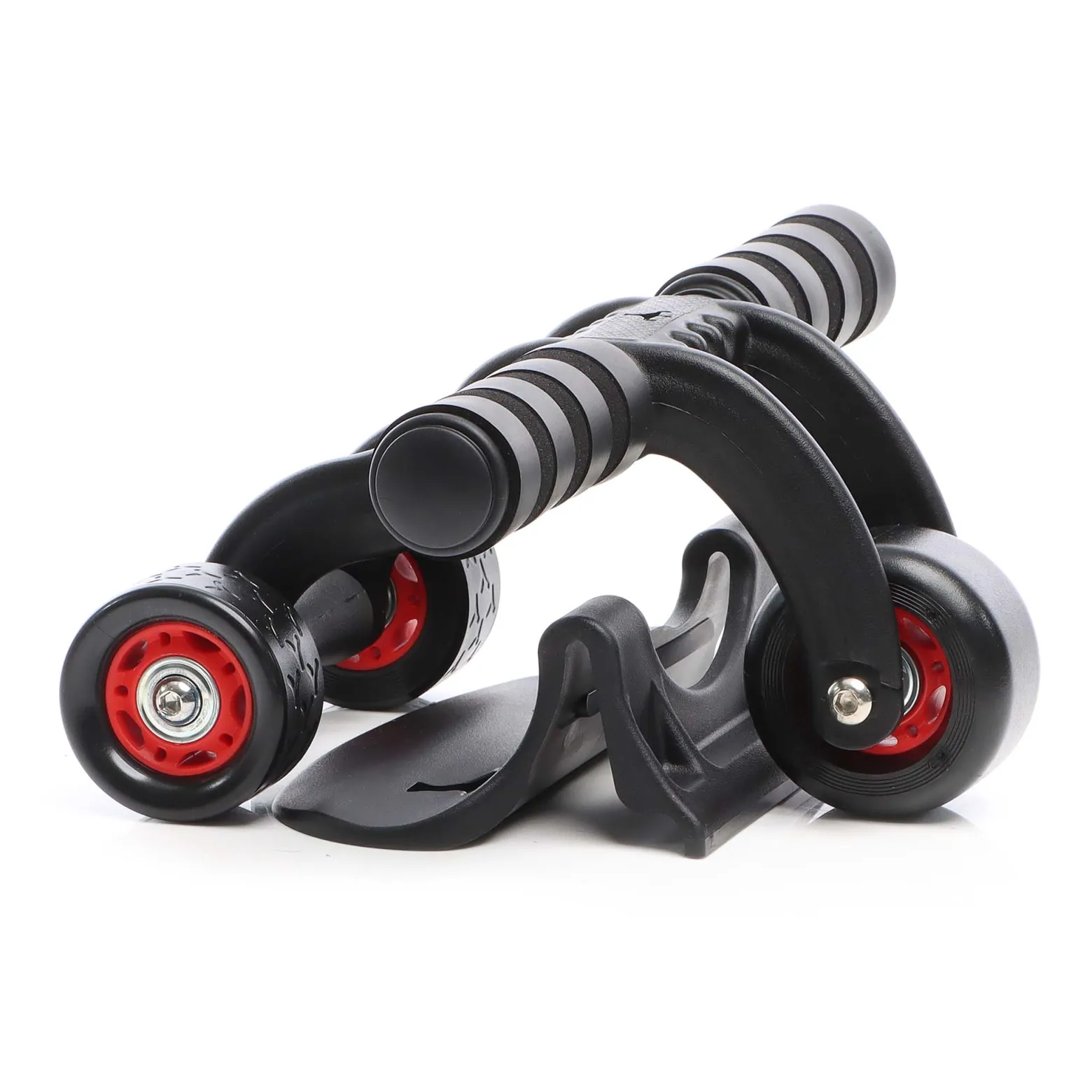 LUXTRI Bauchroller mit Kniematte 320 x 23 x 120 mm, Ab Roller mit 3 Rädern, Bauchmuskeltrainer zur Stärkung des Oberkörpers, Bauchroller, Ab Wheel Workout