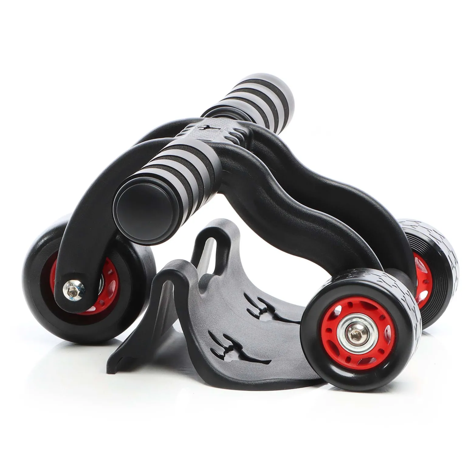 LUXTRI Bauchroller mit Kniematte 320 x 23 x 120 mm, Ab Roller mit 3 Rädern, Bauchmuskeltrainer zur Stärkung des Oberkörpers, Bauchroller, Ab Wheel Workout