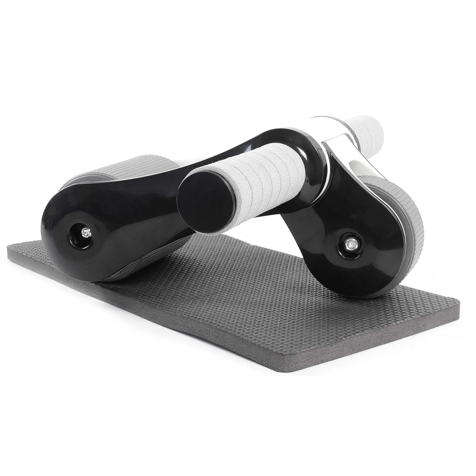 LUXTRI Bauchroller mit Kniematte 240 x 170 mm, Ab Roller klappbar mit 2 Rädern, Bauchmuskeltrainer zur Stärkung des Oberkörpers, Bauchroller, Ab Wheel Workout