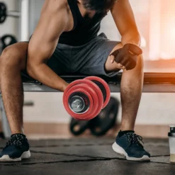 LUXTRI Hantelset 20 kg 2in1 Set Kurzhantel und Langhantel mit 12 Hantelscheiben, Langhantel mit Verlängerungsstange Hantelstangen Gewichte für Krafttraining Hanteln Training Hantel Set