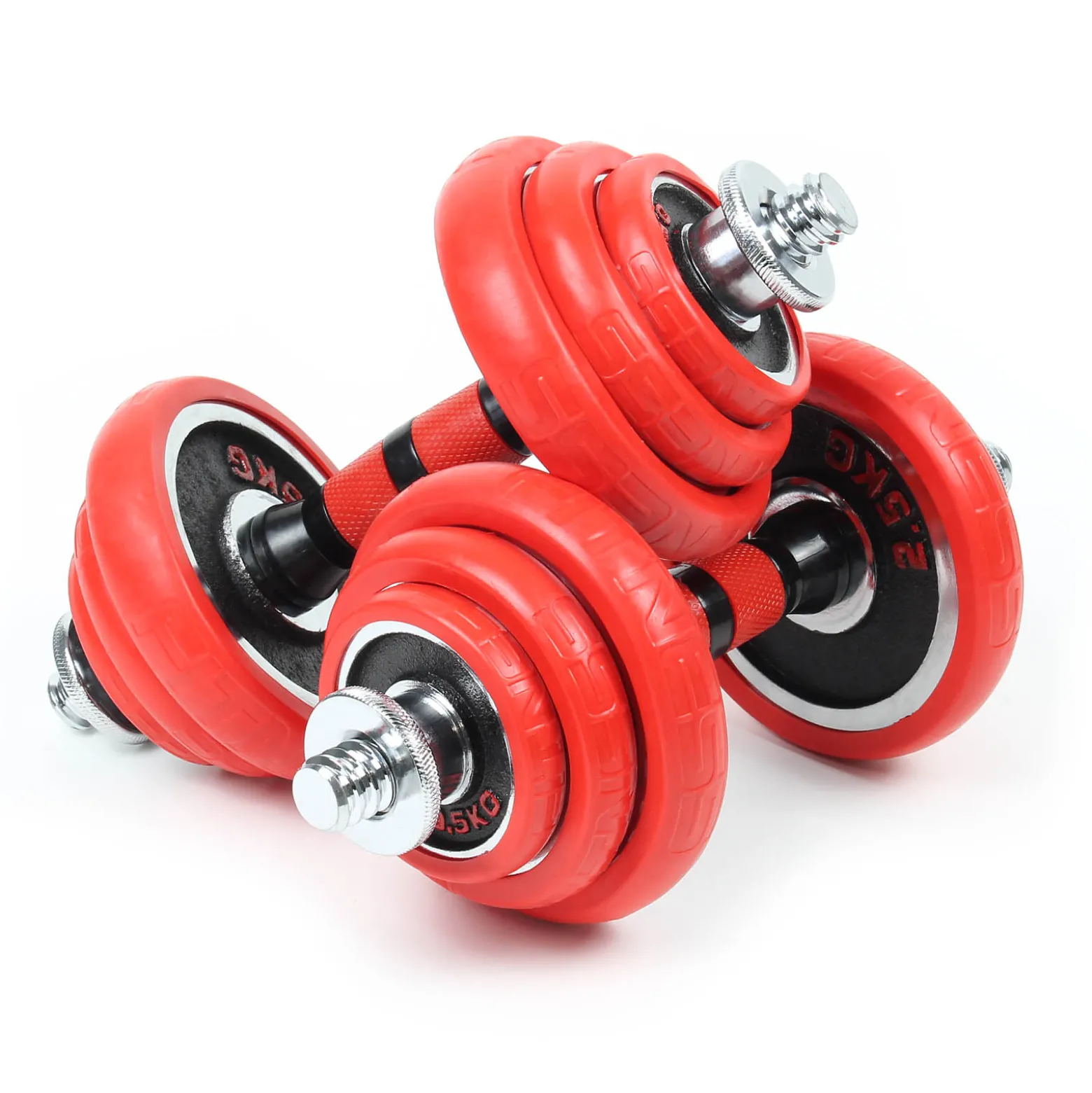 LUXTRI Hantelset 20 kg 2in1 Set Kurzhantel und Langhantel mit 12 Hantelscheiben, Langhantel mit Verlängerungsstange Hantelstangen Gewichte für Krafttraining Hanteln Training Hantel Set